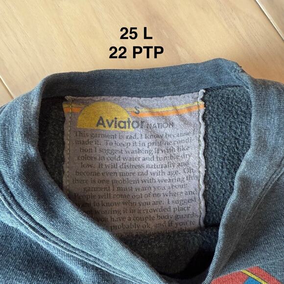 Aviator Nation Kaaboo Sweatshirt Small Gray Made in USA Pullover Glam California - Picture 7 of 9